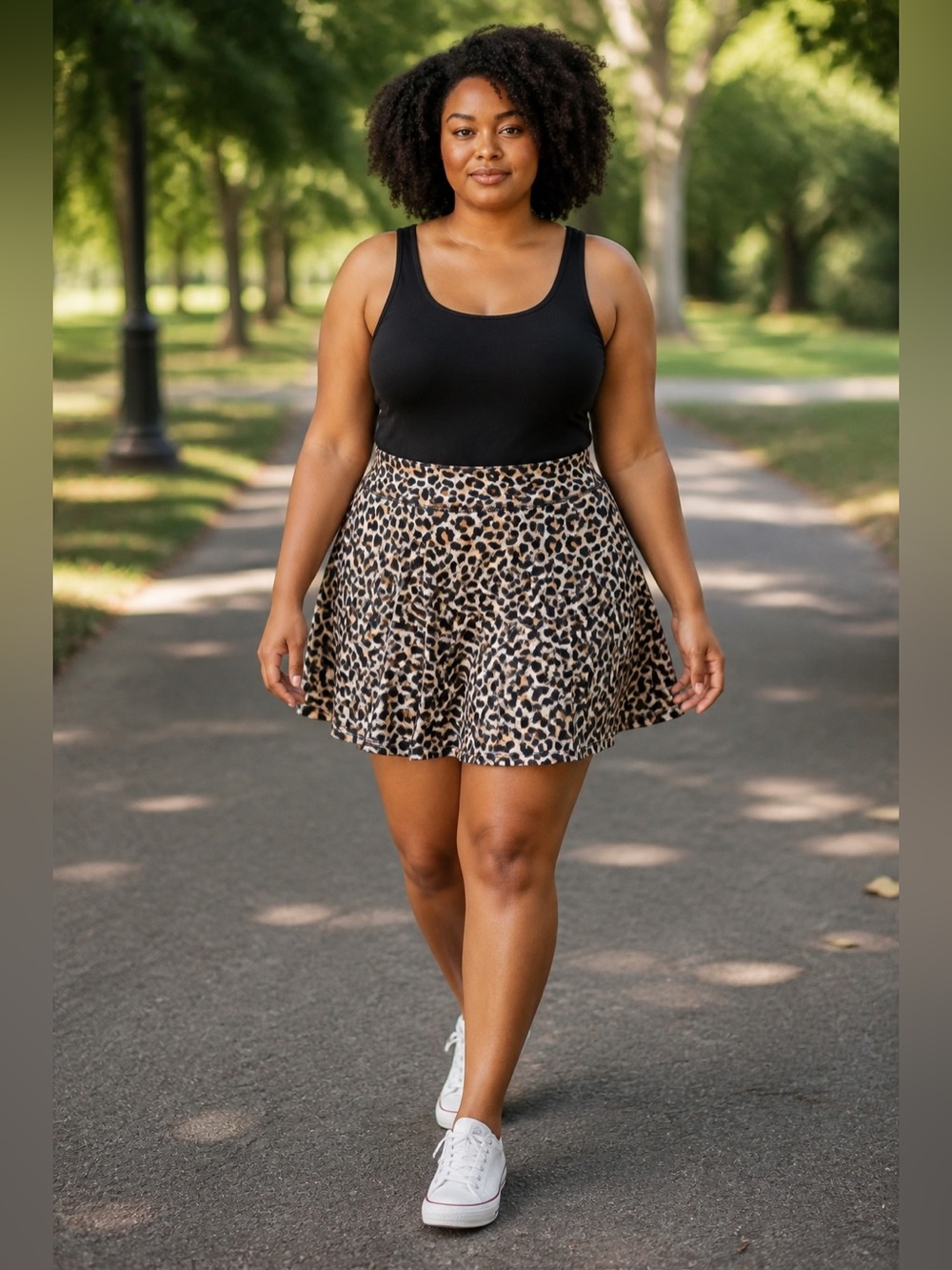 Viodia Skort Leopard Print Active Casual Stretch Golf Summer Walking L